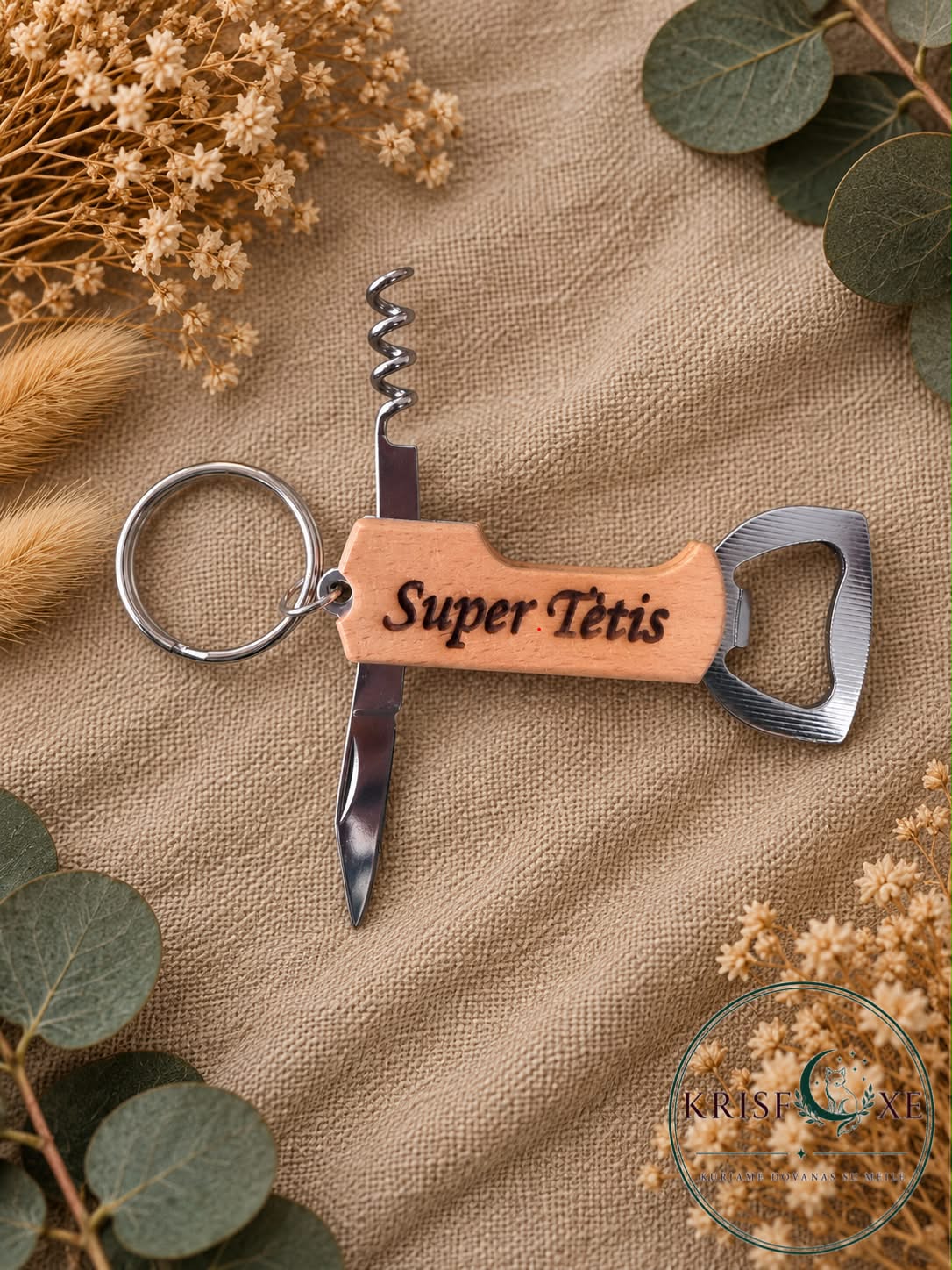 Daugiafunkcis raktų pakabukas „Super Tėtis